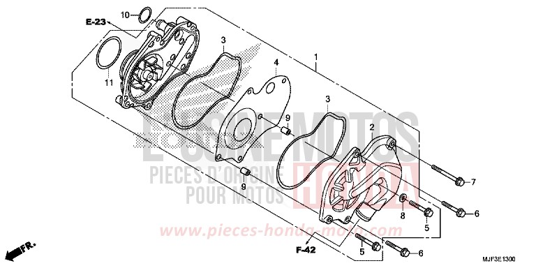 WASSERPUMPE von CTX700 ABS DARKNESS BLACK METALLIC (NH463) von 2014